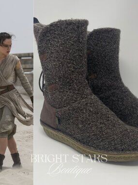 Rare Original PO-ZU Brown Boots ASO Rey Star Wars The Force Awakens Cosplay